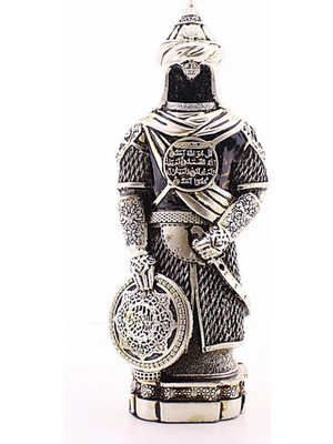 MiraLive Zırhlı Cevşen Ayetli Asker Gümüş Biblo 3 Boyutlu Küçük Boy 24 CM-022