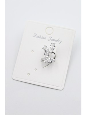 Royaleks Taşlı Kıkırdak Küpe - Gümüş