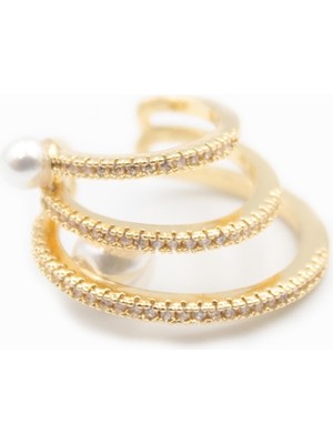 Royaleks Taşlı Kıkırdak Küpe - Altın