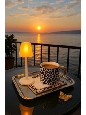 Mus3D Modern Mini Lambader Şeklinde Pilli LED Mumluk – 3D Yazıcı Özel Tasarım (19 Cm)