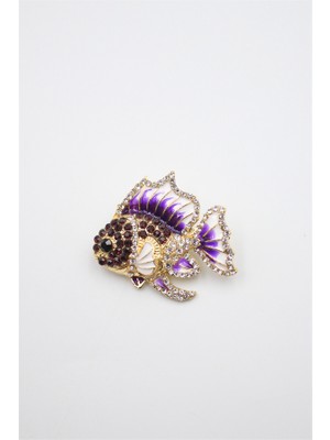 Royaleks Balık Broş - Mor