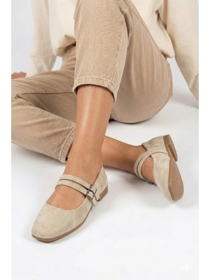 Nmoda Küt Burun Iki Tokalı Kadın Babet Rahat Günlük & Şık Ayakkabı