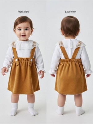 Badili Salopetli Kız Çocuk Elbisesi