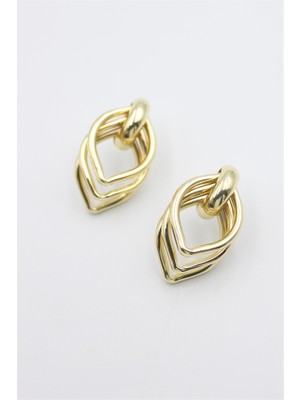 Royaleks Metal Halka Küpe - Altın