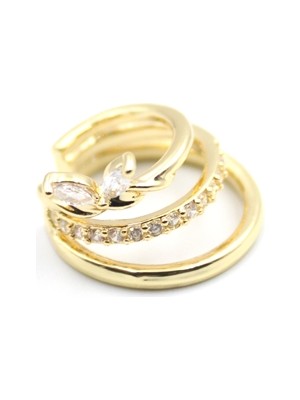 Royaleks Taşlı Kıkırdak Küpe - Altın