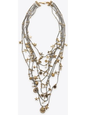 Royaleks Metal Deniz Temalı Çoklu Kolye - Gümüş