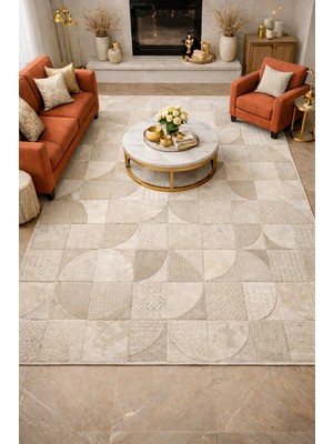 Luxess Halı Luxess Lisbon 2003 Krem Akrilik Modern Makine Halısı