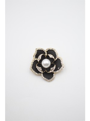 Royaleks Çiçek Broş - Siyah