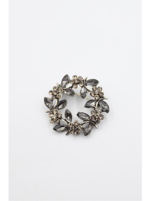 Royaleks Çiçek Broş - Siyah