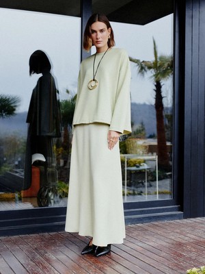 Lc Waikiki Yeni Sezon Beli Fermuarlı Kadın Kloş Etek