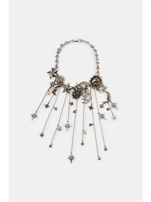Royaleks Ay ve Yıldız Uçlu Metal Kolye - Altın