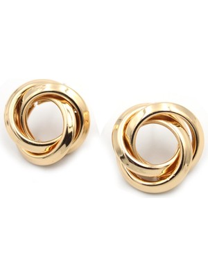 Royaleks Metal Örgü Küpe - Altın