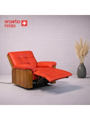 Smarto Relax TV Koltuğu Berjer – Berlin Serisi, Elektrikli Kademeli Sırt Dayama, Ergonomik Tasarım,Gerçek  Deri , Dekoratif Tekli Koltuk (Salon/Oturma Odası)