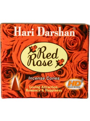 Bütüncül Şifa Konik Kırmızı Gül Tütsüsü