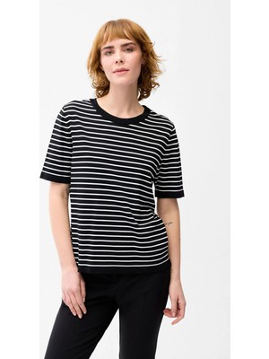 Love My Body Kısa Kol Triko Bluz Siyah 115L9830000