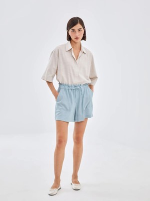 Lc Waikiki Yeni Sezon Kadın Beli Lastikli Düz Şort