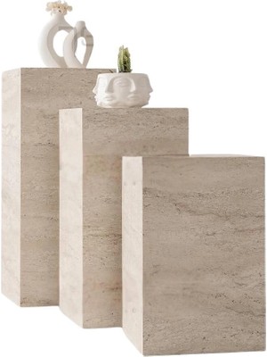 Levent Mobilya ve Aksesuar Trio Çiçeklik, Traverten Zigon Sehpa