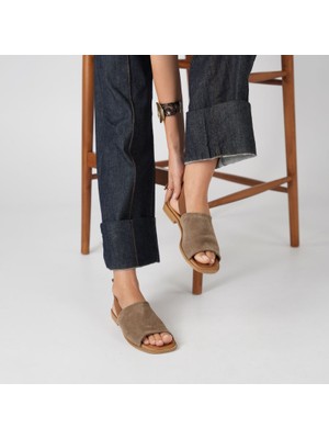 Ametist Bellini Kahverengi Gerçek Süet Deri Kadın Sandalet – Termo Tabanlı, El Yapımı