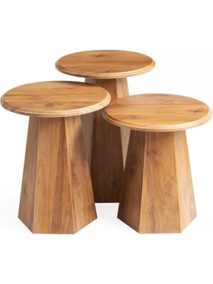 Levent Mobilya ve Aksesuar Prizma Zigon Sehpa, Ceviz