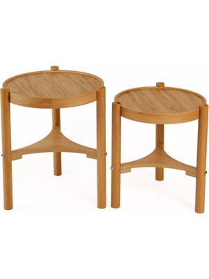 Levent Mobilya ve Aksesuar Lotus 2’li Zigon Sehpa Seti Tablalı