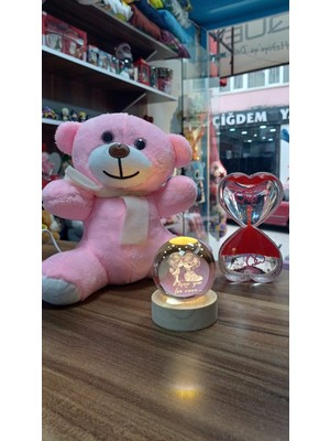 BLC Boutique Sevgililer Günü Hediyesi Romantik Hediye Seti Işıklı 3D Cam Küre Ayıcık