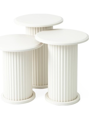 Levent Mobilya ve Aksesuar Bohem Zigon Sehpa, Ekru