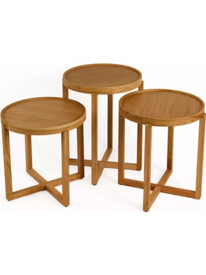 Levent Mobilya ve Aksesuar Fiorantino 3’lü Zigon Sehpa Tablalı