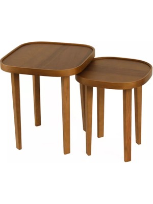 Levent Mobilya ve Aksesuar Helia 2’li Zigon Sehpa Tablalı