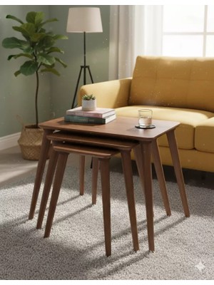 Levent Mobilya ve Aksesuar Ada Zigon Sehpa, Ceviz