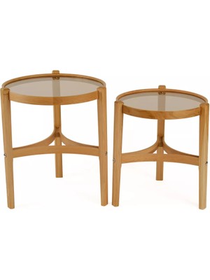 Levent Mobilya ve Aksesuar Reno 2’li Zigon Sehpa Camlı