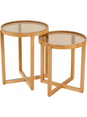 Levent Mobilya ve Aksesuar Inter 2’li Zigon Sehpa Camlı