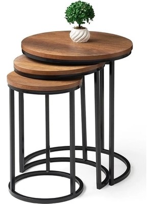 Levent Mobilya ve Aksesuar Nil Zigon Sehpa, Siyah Ceviz