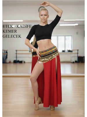 Kaftan Collection Oryantal Dansöz Eteği ve Kadife Şakira Kemeri