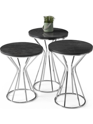 Levent Mobilya ve Aksesuar Vazo Zigon Sehpa, Krom Irony