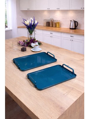 Zucci Home Aurora Eucalyptus Opak 2’li Servis Tepsisi | Dayanıklı Sunum Tepsisi - 30X22  cm | 38X26 cm