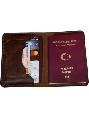 Parla Leather  Pasaport Cüzdan V3 El Yapımı Hakiki Gerçek Deri Pasaport Kılıfı Cüzdan Kartlık Kadın Erkek