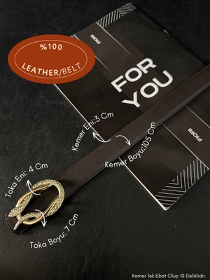 Fiori 3cm Yılan Tokalı Kadın Pantolon Kemeri, Ceket Kemeri, Elbise Kemeri, Gömlek Kemeri