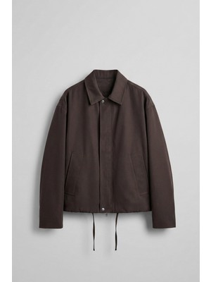 Abluka Online Erkek Kore Oversize Casual Bomber Ceket Kahverengi