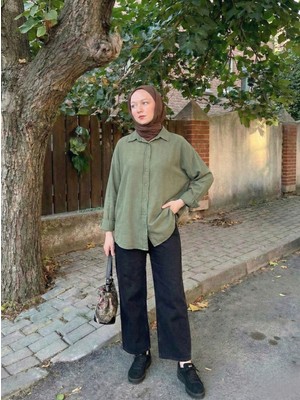 Foremia Arka Roba Detay Tunik-Haki -