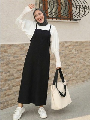 Foremia Toka Detay Keten Jile-Siyah -