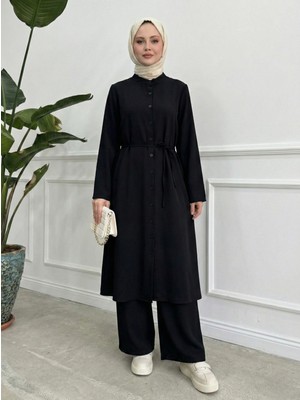 Foremia Hakim Yaka Uzun Pantolonlu Takım-Siyah -