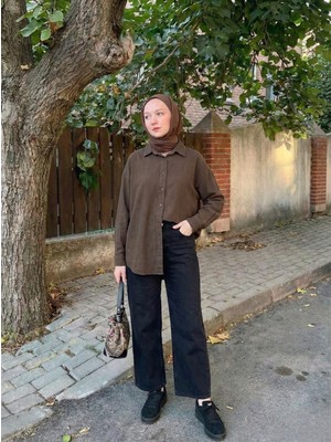 Foremia Arka Roba Detay Tunik-Kahve -