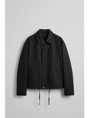 Abluka Online Erkek Kore Oversize Casual Bomber Ceket Siyah