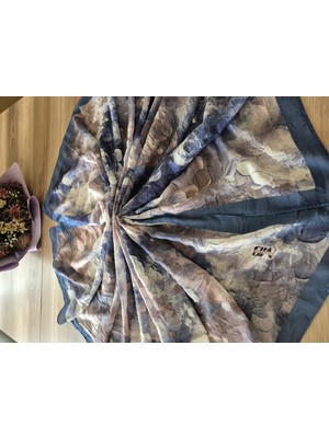 Çiçek Desenli Bambu Kraş Şal