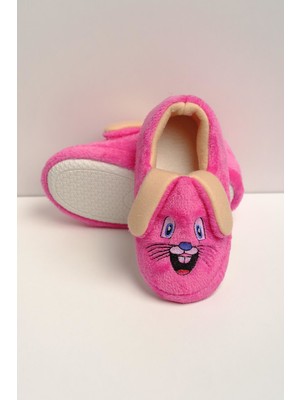 Oksit Mino Unisex Kulakcıklı Panduf Pembe Renkli Yumuşak Materyal ile Çocuklar İçin Eğlenceli Tasarım