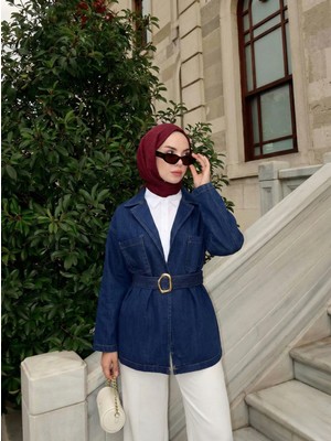 Foremia Cep Detay Kot Ceket-Lacivert -