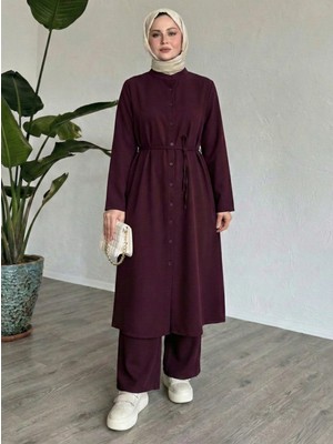 Foremia Hakim Yaka Uzun Pantolonlu Takım-Bordo -
