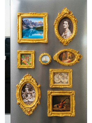 Buzdolabı Magnet Vintage Çerçeve Seti 6 Adet
