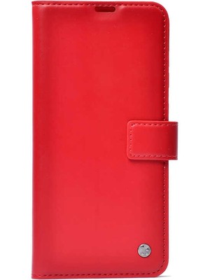 Xiaomi Redmi Note 11 Global Kılıf Nrtk Kar Deluxe Kapaklı Kılıf-Kırmızı