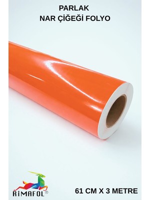 Rimafol Parlak Nar Çiçeği Dolap Mobilya Tezgah Kaplama Folyosu 61 cm x 3 Metre